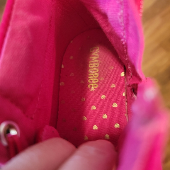 Gymboree Hot Pink Velvet High Top Sneaker Zip Side size 1 - Picture 4 of 5